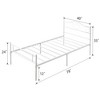 VECELO 2 Pcs Twin Metal Platform Bed Frame Mattress Foundation with Heavy Duty Support, White/Black/Gold - 3 of 4