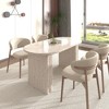 Gulches Extendable Oval Dining Table, 4-8 Seater Travertine-Inspired MDF Table, Water/Scratch-Resistant with Rounded Corners for Family Living Room - 3 of 4