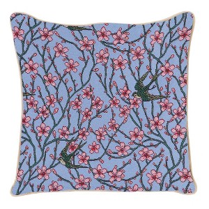 Signare USA Licensed Almond Blossom And Swallow Pillowcase/Cushion Cover 18x18 Inch - 1 of 3