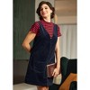 Retro Radiance V-Neck Corduroy Dress - 3 of 4