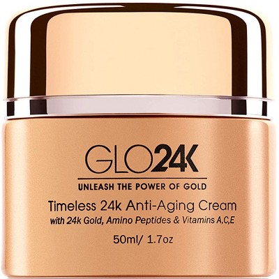 GLO24K Timeless Age-Defying Cream with 24k Gold, Retinol, Peptides, and Vitamins A,C,E Restore and Revive your Skin