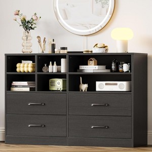 Jojoka 4 Drawer Dresser with 6 Adjustable Open Cubbies,Multifunctional Cabinet Storage Cabinet for Living Room - 1 of 4