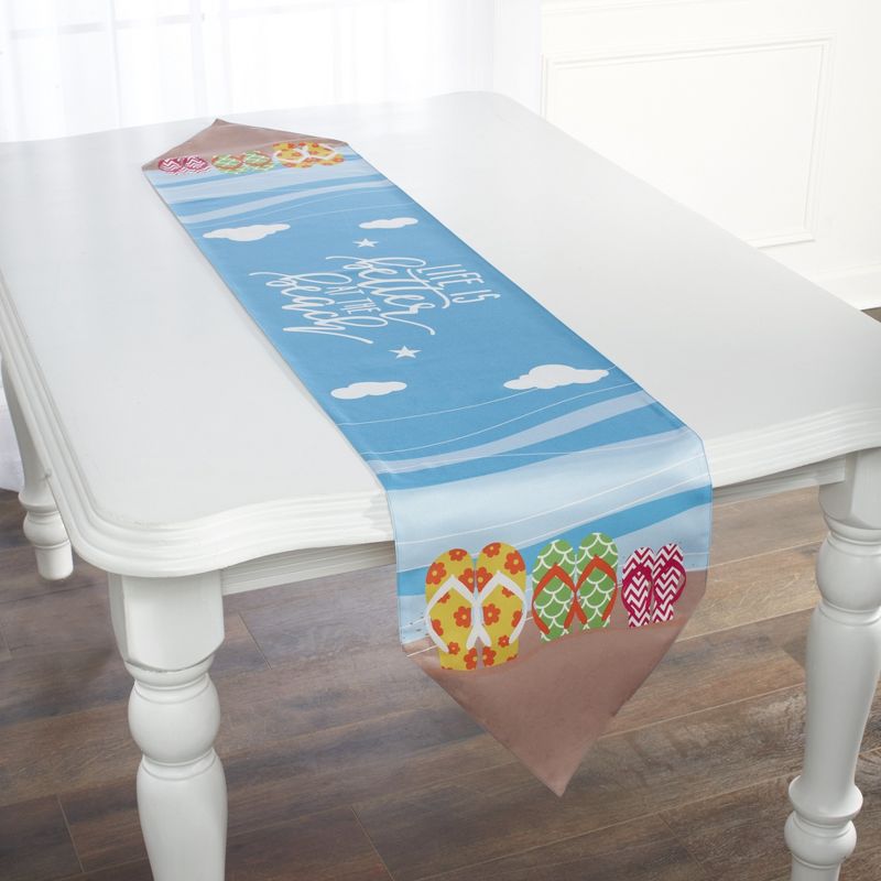The Lakeside Collection Flip-Flop Table Runner or Set of 4 Placemats, 2 of 6