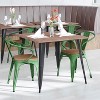 Flash Furniture Luna Commercial Grade Metal Indoor-Outdoor Stack Chair with Arms, All-Weather Polystyrene Seat and Vertical Slat Back - 2 of 4