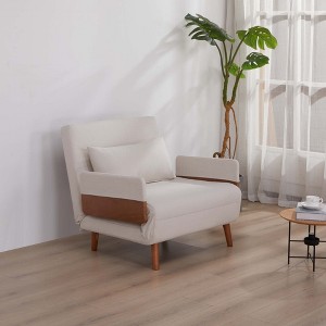 Modern Foldable Sofa Bed – Converts in 10 Sec, 6 Level Adjustable Backrest, Breathable Linen Fabric - 1 of 4