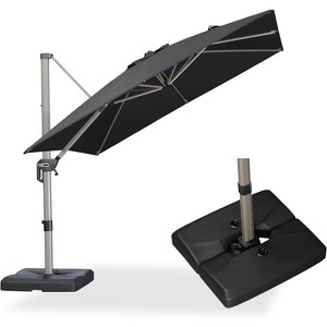 PURPLE LEAF Deluxe Aluminum Outdoor Patio Umbrella Square Cantilever Umbrellas - 1 of 4