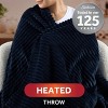 Sunbeam 50"x60" Heated Throw Blanket 3 Heat Settings Textured Velvet Maritime Blue - 2 of 4