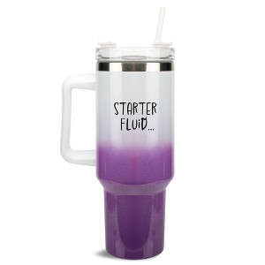 100 North Starter Fluid Coffee Addict Wrap-Around 40 Oz. Stainless Steel Water Bottle Coffee Mug, Spill & Leak Resistant, Travel Tumbler with Handle, - 1 of 4