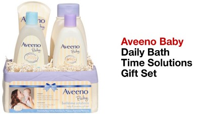 Aveeno Baby Mommy & Me Daily Bathtime Gift Set including Baby Wash &  Shampoo, Calming Baby Bath & Wash, Baby Moisturizing Lotion & Stress Relief  Body Wash for Mom, Soap-Free, 4 items