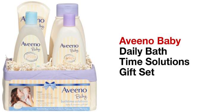Aveeno Baby &#38; Me Daily Bathtime Solutions Gift Set Includes Baby Wash, Shampoo,Calming Bath and Moisturizing Lotion - 4ct, 2 of 8, play video