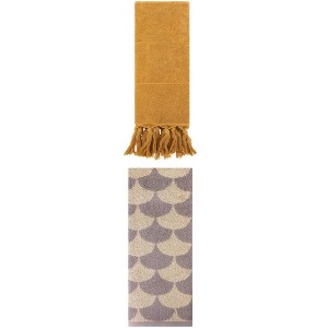 REGALWOVEN 2 Packs Cotton Geometric and Solid Absorbent Soft Hand Towel for Bathroom Kitchen - 1 of 4