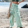 Women's Green Vertical Striped Elastic Waist Pants - Cupshe - 2 of 4