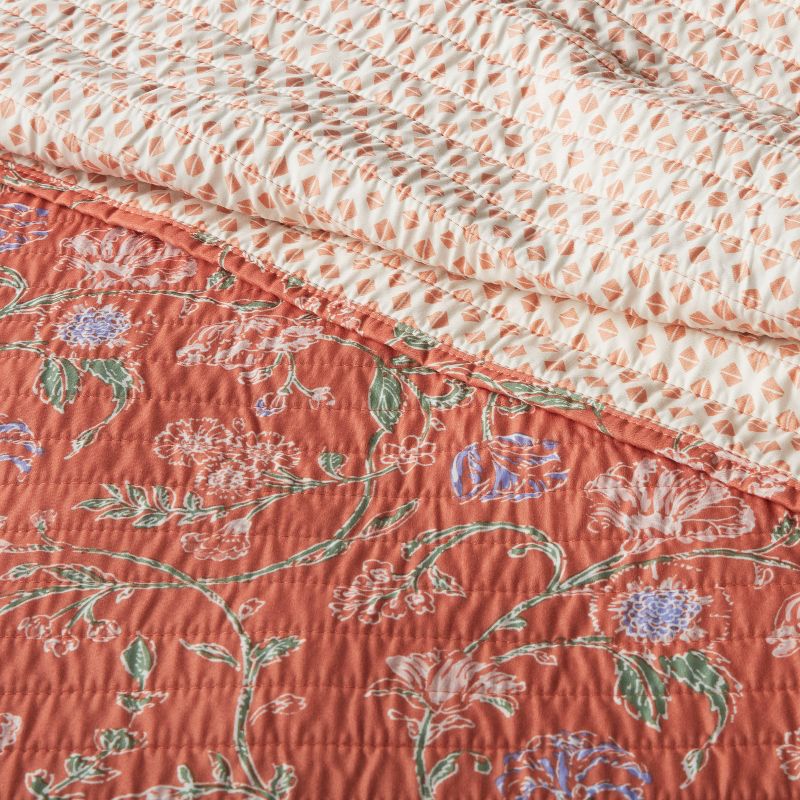 Floral Boho Reversible Printed Quilt Bronze - Threshold™, 4 of 9