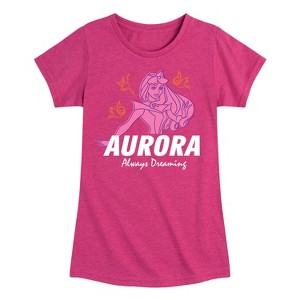 Girls' - Disney Princess - Aurora Always Dreaming Fitted Short Sleeve Graphic T-Shirt - 1 of 4