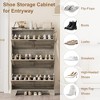 Shoe Storage Cabinet With 3 Flip Drawers, Freestanding Hidden Shoe Organizer, Wooden Slim Narrow Shoe Rack Cabinet For Hallway Living Room - 4 of 4