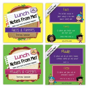 MyWish4U Back to School 2pk Kids' Lunch Box Notes, Facts and Funnies with Riddles and Giggles - 200 notes - 1 of 4
