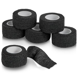 Self-Adherent Cohesive Bandage Pack of 6 Rolls 1"x5 Yards Athletic Sports Tape for First Aid, Sprains & Swelling - 1 of 4
