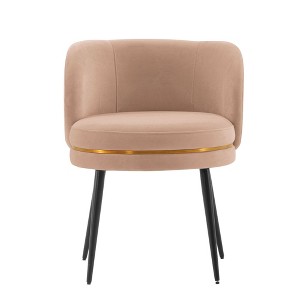 Sapphtopaz Modern Dining Chairs with Pleated Low Back Elegant Velvet Upholstered Chair with Gold Ring Decoration for Dining Room, Living Room - 1 of 4