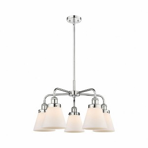 Cone - 5 Light Stem Hung Chandelier In Art Deco Style-14.75 Inches Tall and 24.25 Inches Wide - 1 of 1