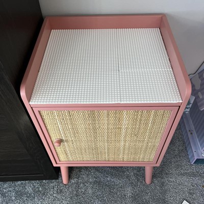 Rattan Wood Kids Nightstand Rose Pink Pillowfort Pillowfort Furniture Bedside Table Mdf Frame Spot Clean Target