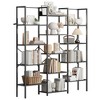 5 Tier Industrial Bookshelf - Adjustable Wood Shelves & Heavy Duty Metal Frame, 100Lbs Capacity, Wide Storage Organizer - 2 of 4