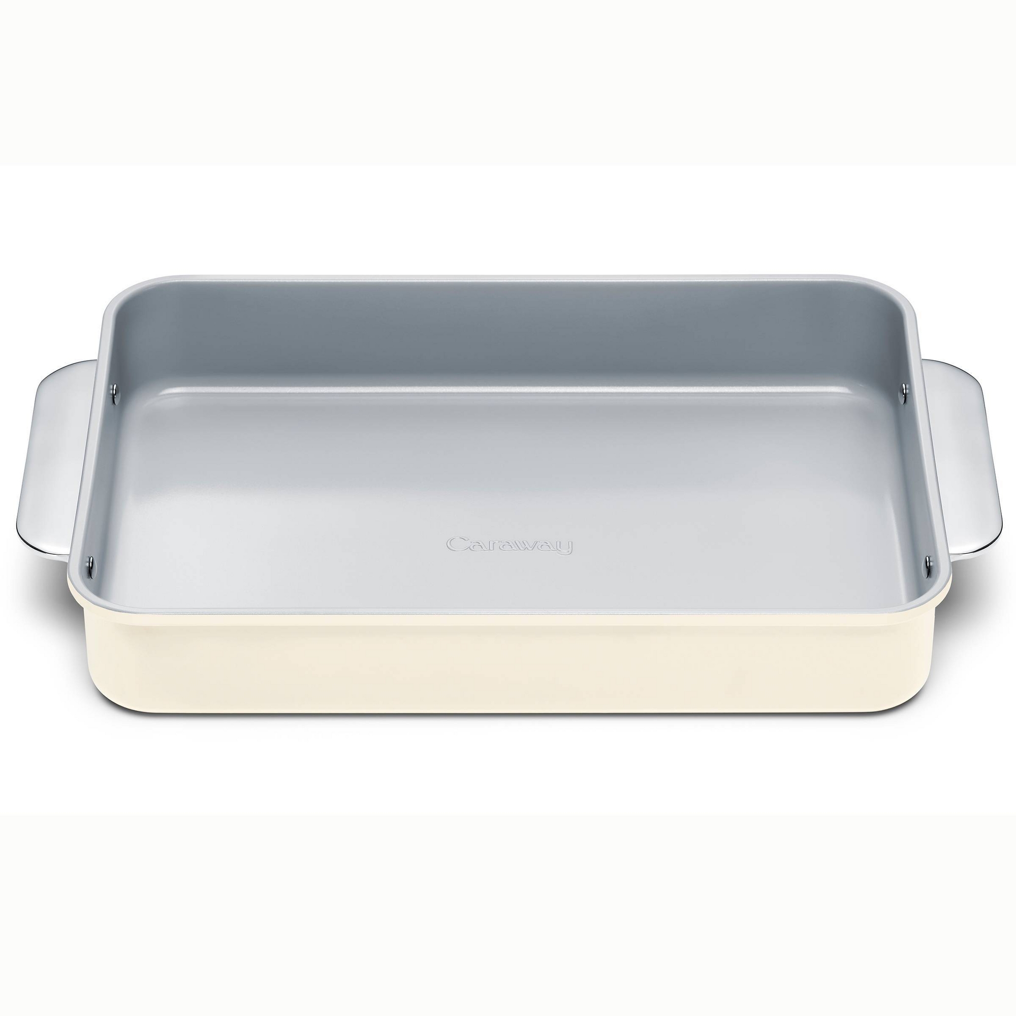 Caraway Home 9.13' Nonstick Ceramic Rectangle Pan Cream: Aluminized Steel, Hand Wash, Rectangular Cake Pan