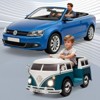 Jojoka 6V Licensed Volkswagen T1 Bus Ride-On Car for Kids with LED Lights, Horn, Music & Two Speeds, Battery Powered - 3 of 4