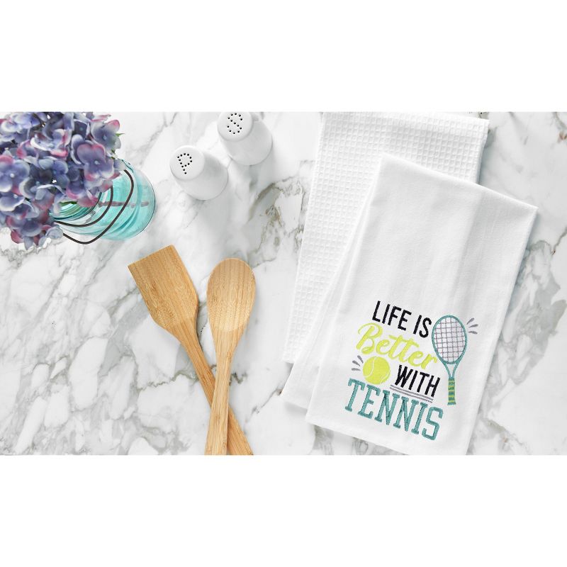 C&F Home Life With Tennis Embroidered Cotton Flour Sack Kitchen Towel, 3 of 5