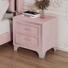 NicBex Mid Century Nightstand with Silver Glitter Strip Decor,Velvet Bedside Table with 2 Drawers for Bedroom,Living Room - 2 of 4