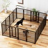 KTMBDW 16 Panels Heavy Duty Metal Playpen with Self-Locking Gate, Extra Tall 40" Dog Fence Pet Exercise Pen for Outdoor and Indoor-Large Dogs, Black - 2 of 4