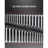 VEVOR Combination Wrench Set,30-Piece Ratcheting Wrench Set with Organizer Rack,Cr-V Steel Wrench Set SAE 1/4"to1",Metric 8 mm to 24 mm,Black&Silver - 3 of 4