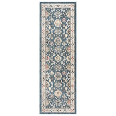 Hadley Blue Tufted Synthetic Runner Rug, 2'2" x 6'