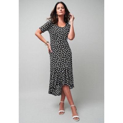 Jessica London Stretch Knit Flounce Hem Maxi Dress
