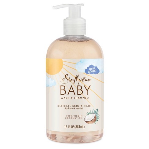 SheaMoisture Baby Wash & Shampoo 100% Virgin Coconut Oil Hydrate & Nourish for Delicate Skin - 13 fl oz - image 1 of 4