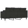 vidaXL 3-Seater Sofa with Comfortable Padded Seats, Modern Fabric Upholstery, Ideal for Living Room, Office, Lounge, and Bedroom - Black - 4 of 4