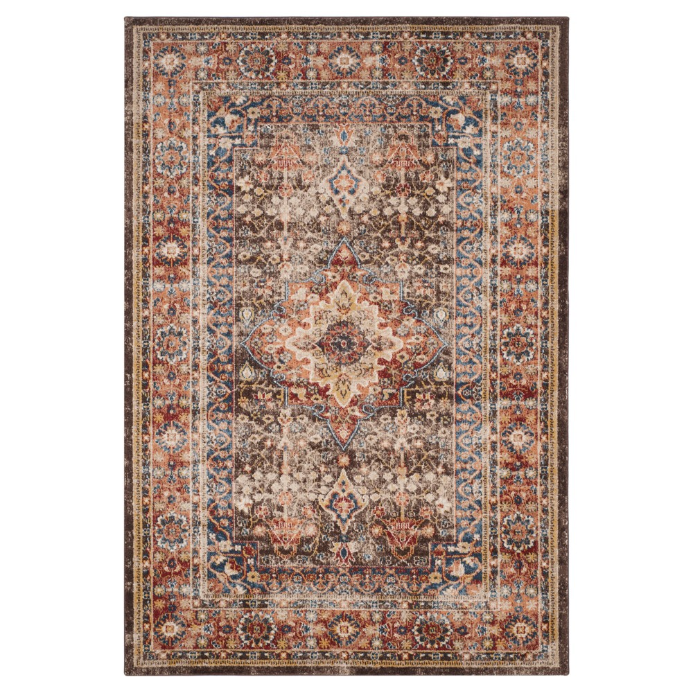 9'x12' Mallory Medallion Area Rug Brown/Rust - Safavieh