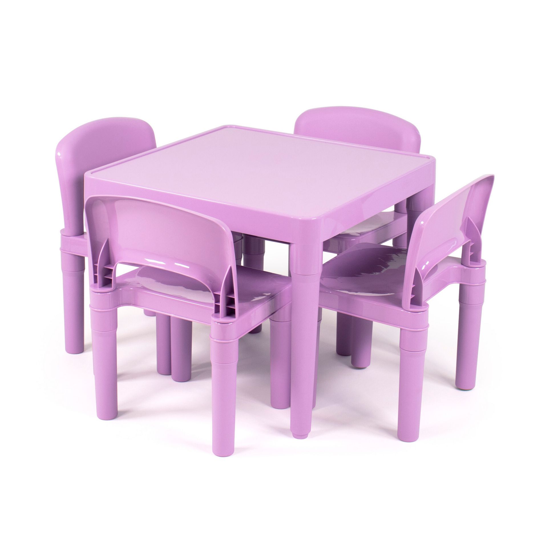 5pc Kids' Lightweight Plastic Table and Chair Set Purple - Humble Crew: Toddler Table, No Assembly, Ages 3+