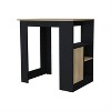 LunaLulinlk Kitchen island in melamine with a door and open storage, black/natural oak - 2 of 4