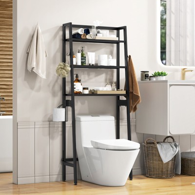 Black Metal 3-Tier Over-the-Toilet Bathroom Organizer