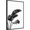 Amanti Art Monstera Black and White 03 by Amini54  Framed Canvas Wall Art - 3 of 4