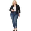 Agnes Orinda Women's Plus Size 3/4 Sleeve Ruched Open Front Work Office Blazers - image 3 of 4