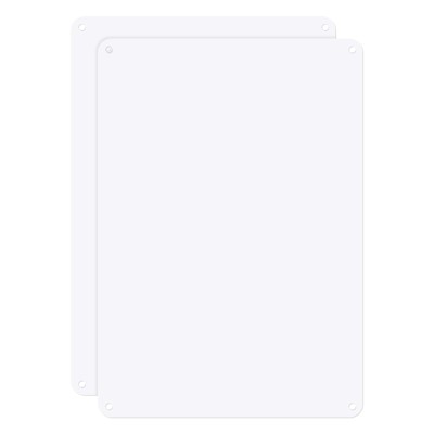 Unique Bargains Aluminum Reflective UV Protected White Blank Metal Signs 2 Pcs
