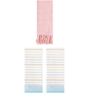 REGALWOVEN 3 Packs Cotton Absorbent Soft Bathroom Hand Towels - 1 of 4