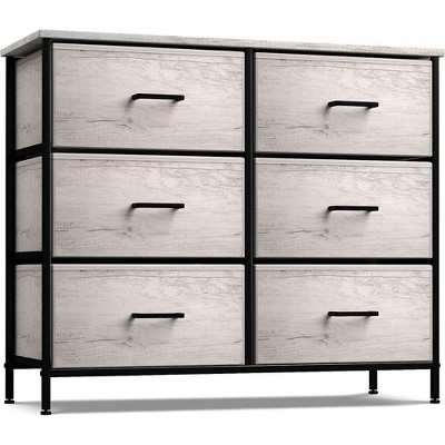 Sorbus 6 Drawers Dresser- Storage Unit with Steel Frame, Wood Top, Fabric Bins - for Bedroom, Closet, Office and more