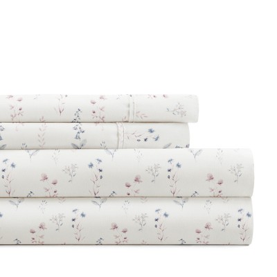 Delicate Blossoms Floral Patterned Ultra-Soft 4 Piece Bed Sheet Set - Becky Cameron