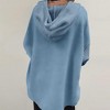 Women's Oversized Color Block Hoodie - Long Sleeve Button Front Casual Pullover for Streetwear & Loungewear - 2 of 2
