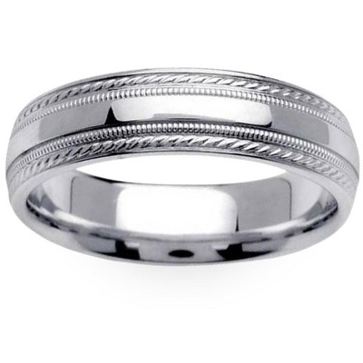 Pompeii3 6mm Mens Wedding Band 10k White Gold : Target