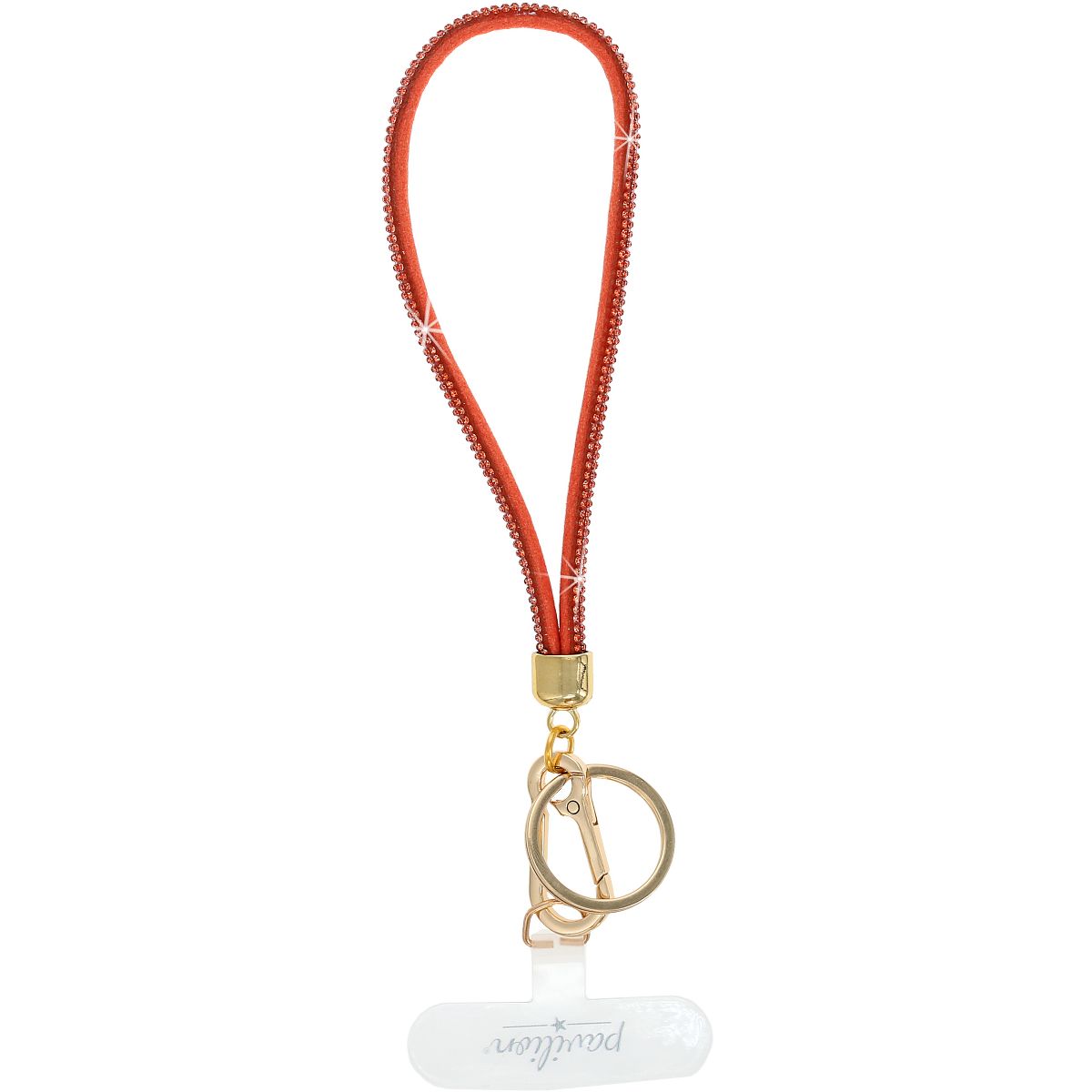 Pavilion Gift Company - Orange Wristlet - Soft Gemmed Phone Wrist Strap - Cell Phone Accessories