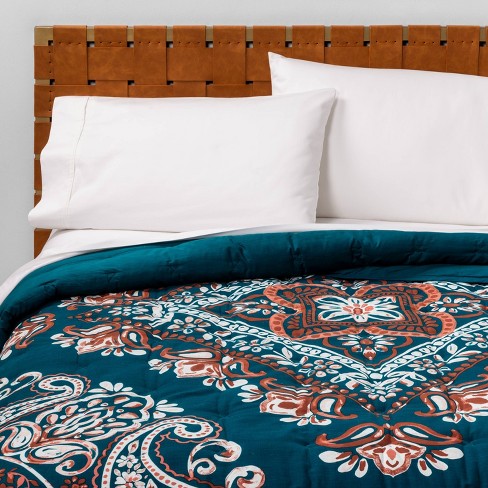 Full Queen Paisley Tufted Quilt Teal Opalhouse Target