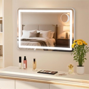 Vanity Mirror with Lights, Lighted Makeup Mirror with Smart Touch, Dimmable 3 Color LED, USB Charging Port - 1 of 4